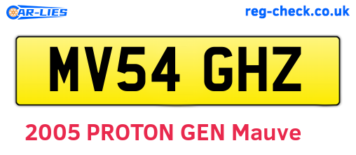 MV54GHZ are the vehicle registration plates.