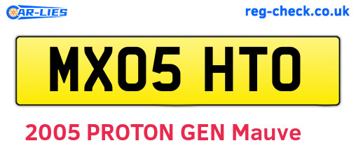 MX05HTO are the vehicle registration plates.