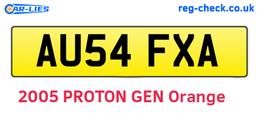 AU54FXA are the vehicle registration plates.