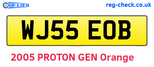 WJ55EOB are the vehicle registration plates.