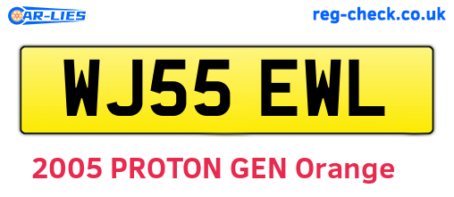 WJ55EWL are the vehicle registration plates.