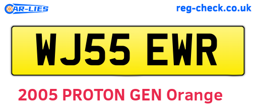 WJ55EWR are the vehicle registration plates.