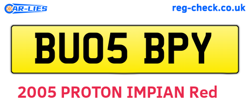 BU05BPY are the vehicle registration plates.