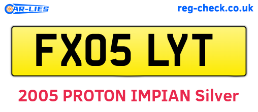 FX05LYT are the vehicle registration plates.