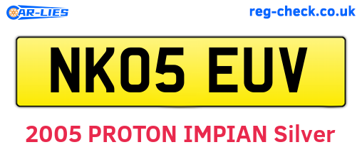 NK05EUV are the vehicle registration plates.