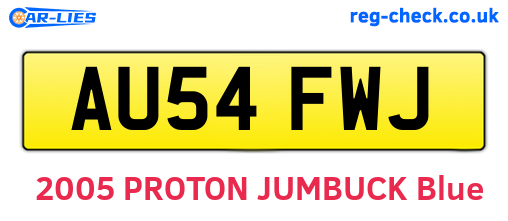 AU54FWJ are the vehicle registration plates.