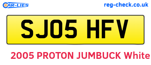 SJ05HFV are the vehicle registration plates.