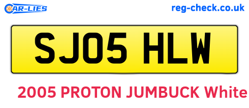 SJ05HLW are the vehicle registration plates.