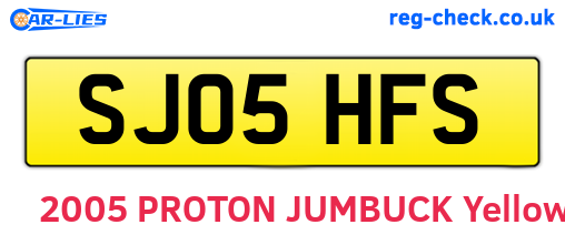 SJ05HFS are the vehicle registration plates.