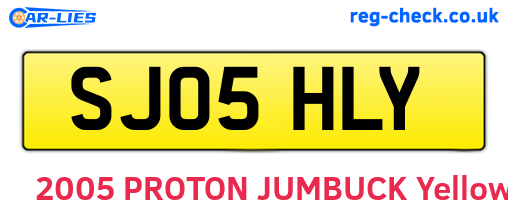 SJ05HLY are the vehicle registration plates.