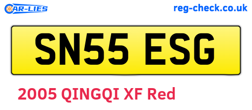 SN55ESG are the vehicle registration plates.