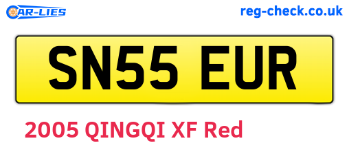 SN55EUR are the vehicle registration plates.