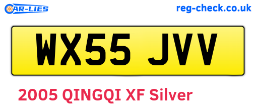 WX55JVV are the vehicle registration plates.