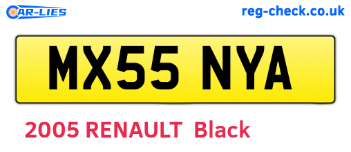 MX55NYA are the vehicle registration plates.