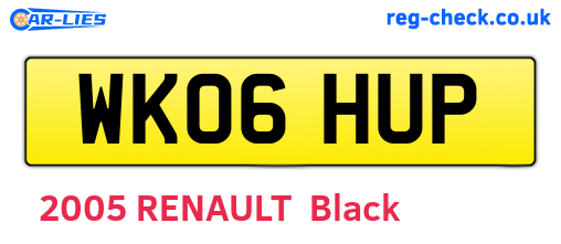 WK06HUP are the vehicle registration plates.