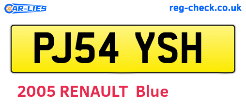 PJ54YSH are the vehicle registration plates.