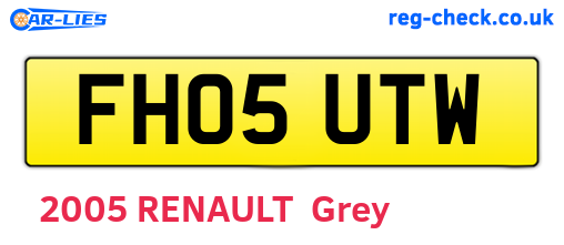 FH05UTW are the vehicle registration plates.