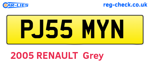 PJ55MYN are the vehicle registration plates.