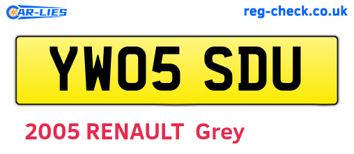 YW05SDU are the vehicle registration plates.