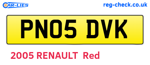 PN05DVK are the vehicle registration plates.