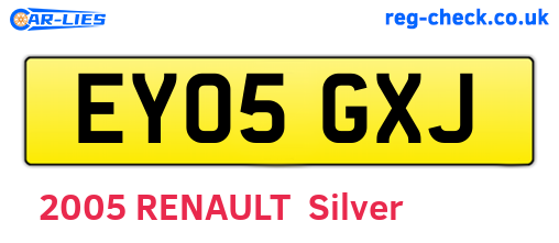 EY05GXJ are the vehicle registration plates.