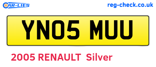 YN05MUU are the vehicle registration plates.