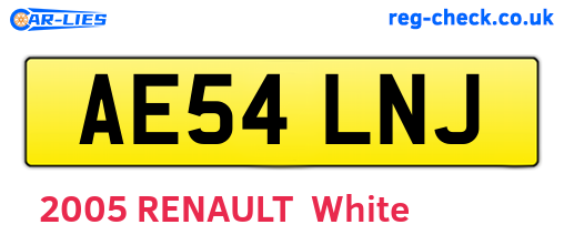 AE54LNJ are the vehicle registration plates.