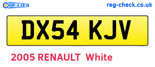 DX54KJV are the vehicle registration plates.