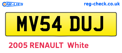 MV54DUJ are the vehicle registration plates.