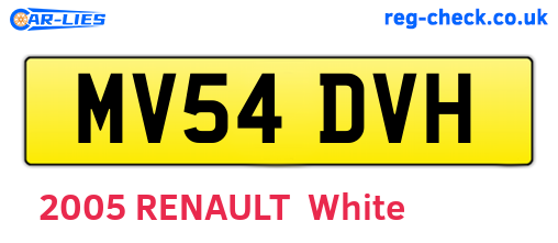 MV54DVH are the vehicle registration plates.