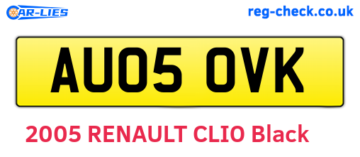 AU05OVK are the vehicle registration plates.