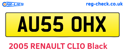 AU55OHX are the vehicle registration plates.