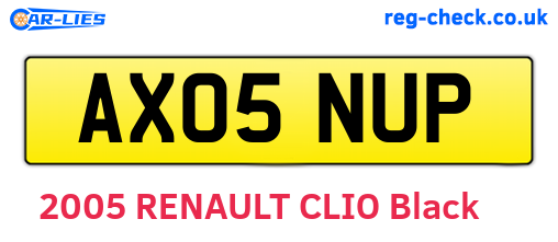AX05NUP are the vehicle registration plates.