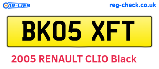 BK05XFT are the vehicle registration plates.