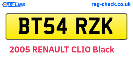 BT54RZK are the vehicle registration plates.