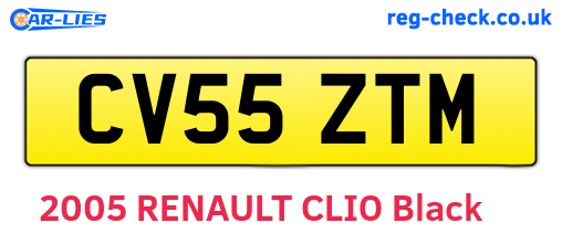 CV55ZTM are the vehicle registration plates.