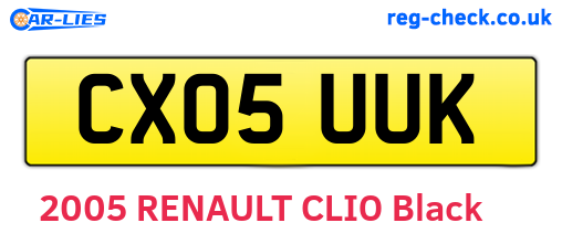 CX05UUK are the vehicle registration plates.