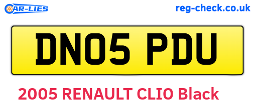 DN05PDU are the vehicle registration plates.