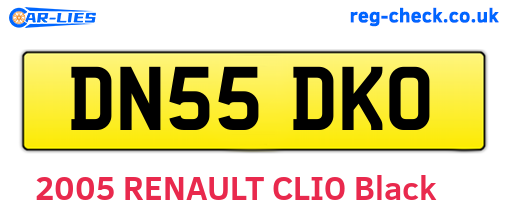DN55DKO are the vehicle registration plates.
