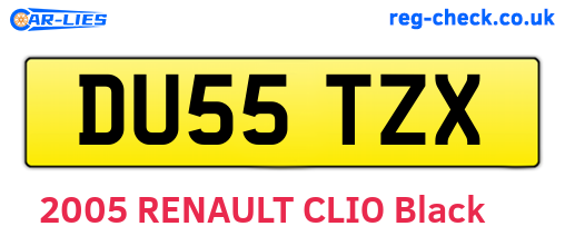 DU55TZX are the vehicle registration plates.