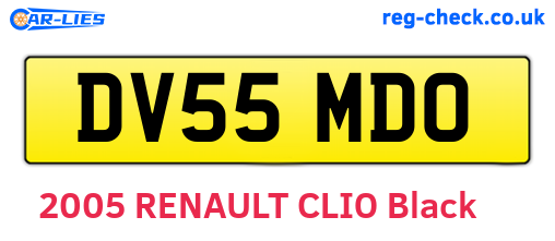 DV55MDO are the vehicle registration plates.