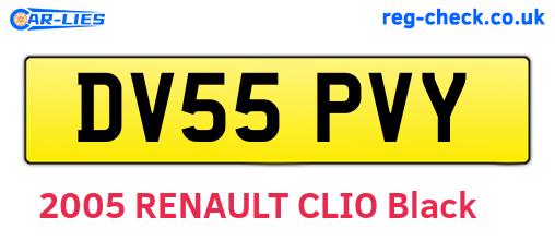 DV55PVY are the vehicle registration plates.