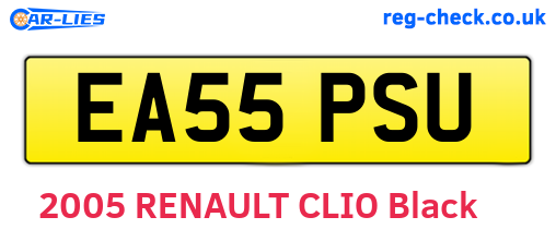 EA55PSU are the vehicle registration plates.