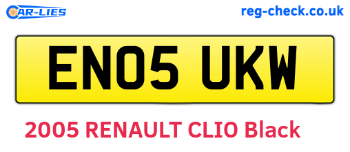 EN05UKW are the vehicle registration plates.