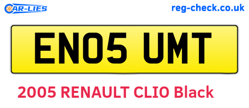 EN05UMT are the vehicle registration plates.