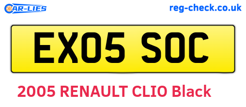 EX05SOC are the vehicle registration plates.