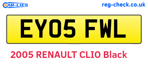 EY05FWL are the vehicle registration plates.