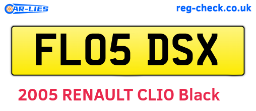 FL05DSX are the vehicle registration plates.