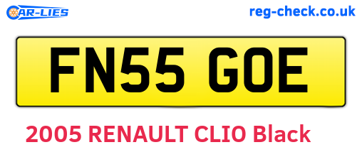 FN55GOE are the vehicle registration plates.