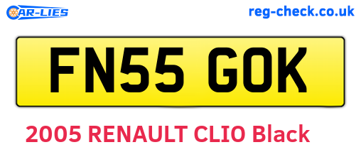 FN55GOK are the vehicle registration plates.